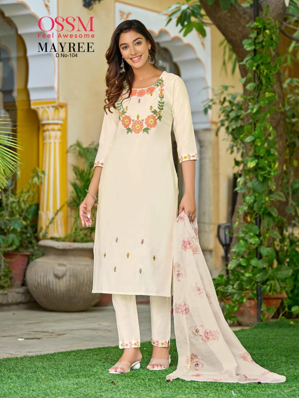 Ossm Mayree Fancy Viscose Designer Readymade Suits Catalog